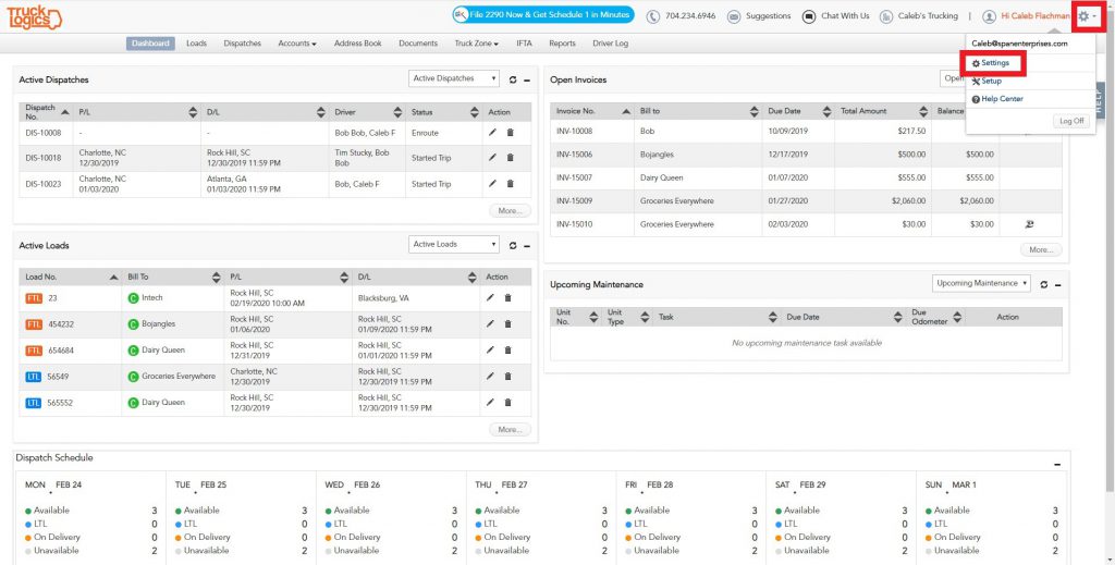 TruckLogics' invoicing software solution for lumper fees and detention fees.