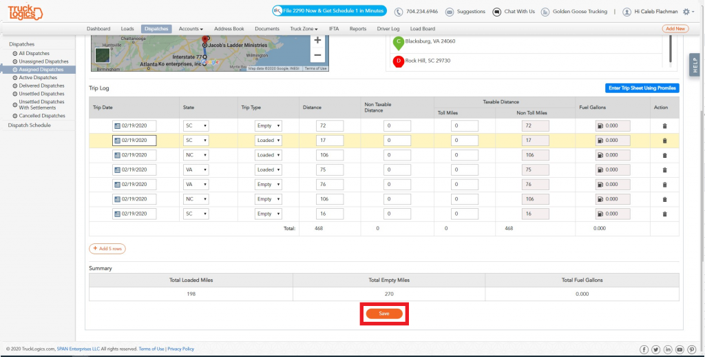 Trucklogics trucking management system for IFTA reporting