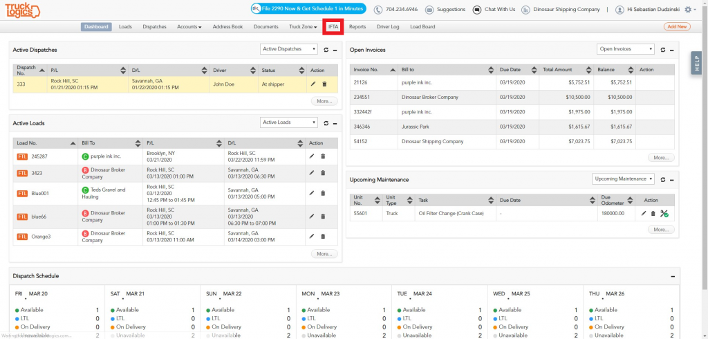 TruckLogics Trucking Management Software for IFTA reporting