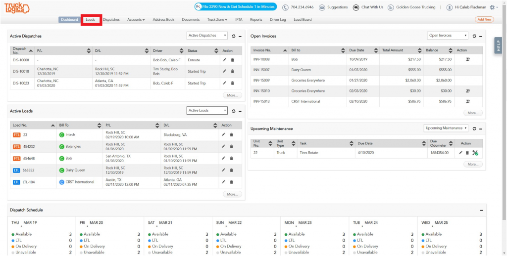 TruckLogics trucking dispatch software.