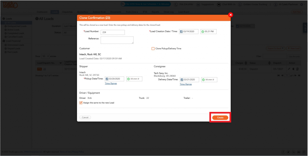 TruckLogics trucking dispatch software.