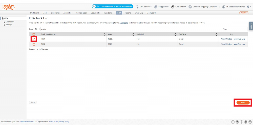 TruckLogics Trucking Management Software for IFTA reporting