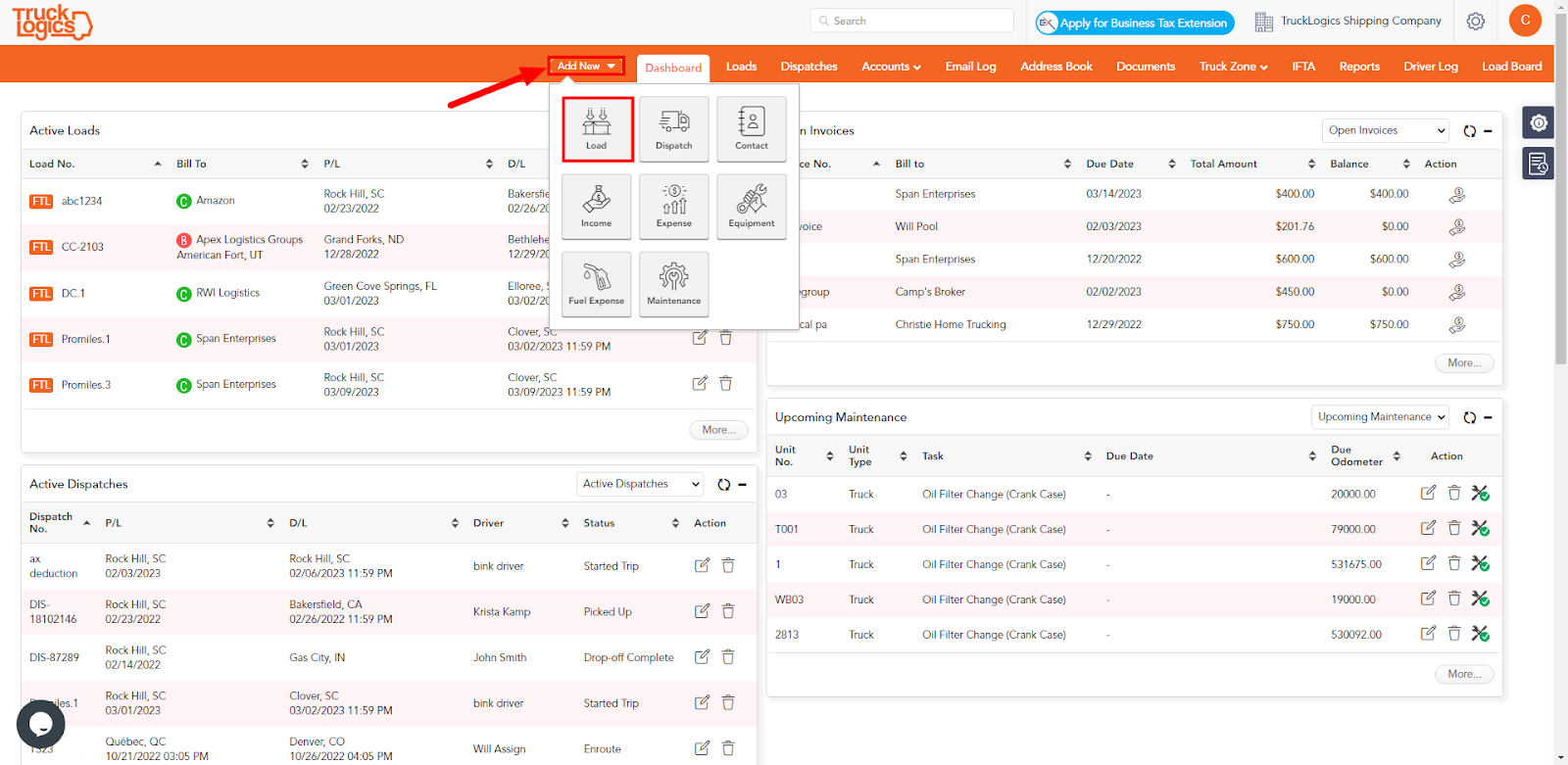 How-To Tuesday: Creating a Load in TruckLogics [Update] – TruckLogics ...