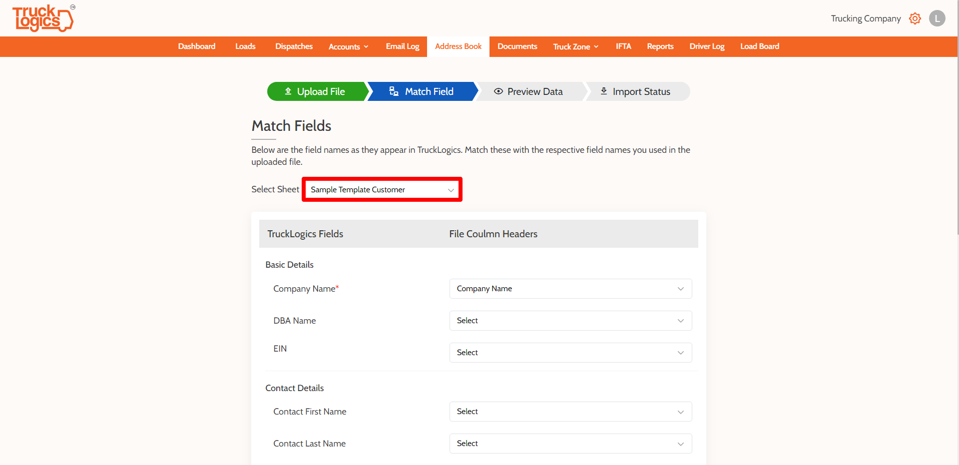 Navigating TruckLogics Using the New Smart Import Address Book Feature