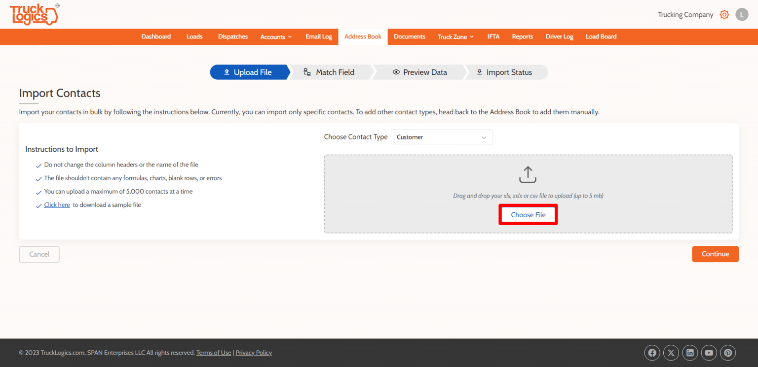 Navigating TruckLogics Using the New Smart Import Address Book Feature